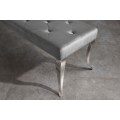 Luxusn&iacute; glamour lavice Modern Barock s &scaron;ed&yacute;m sametov&yacute;m potahem s chesterfield pro&scaron;&iacute;v&aacute;n&iacute;m se stř&iacute;brn&yacute;m kovov&yacute;m nohama 170 cm