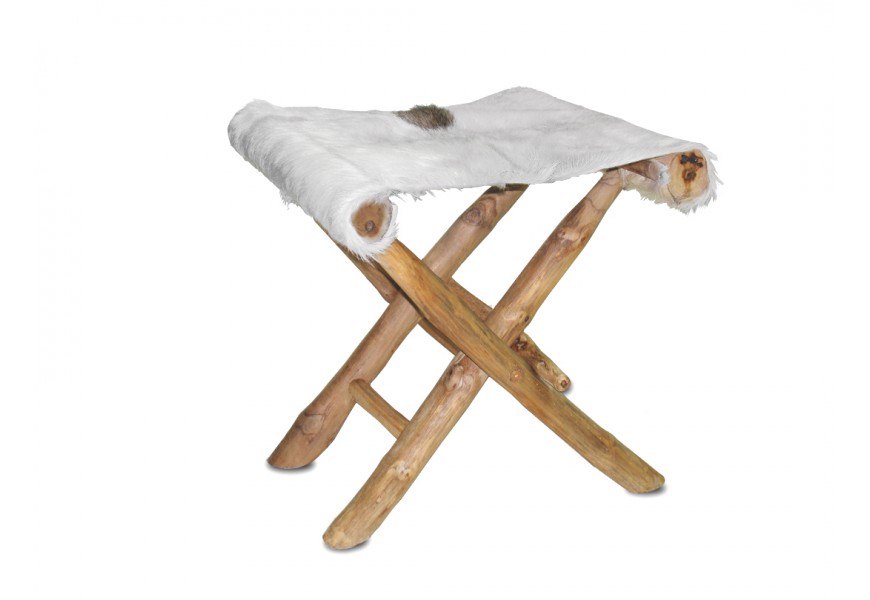 Designová židle se sedákem z kravské kůže