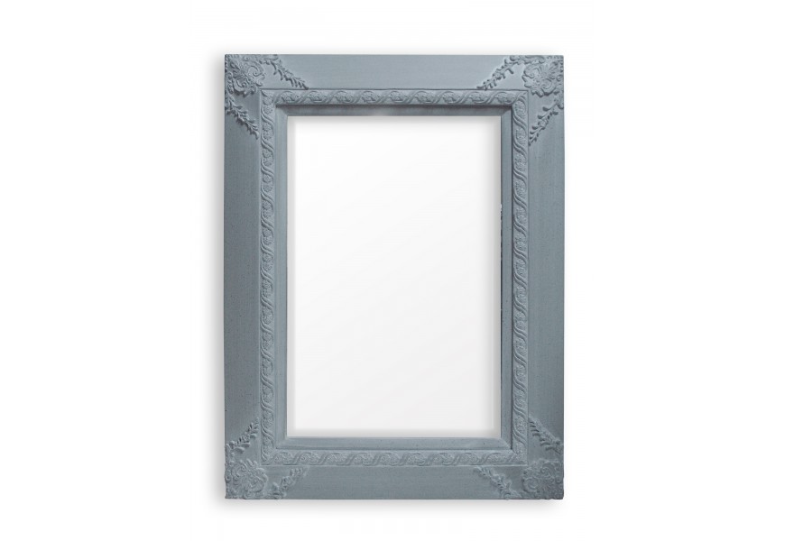 Stylové zrcadlo PALACE WASH azúrovo šedé 120x90cm