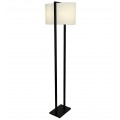 Industriální obdélníková stojací lampa Ambient s textilním oválným stínítkem béžové barvy s vysokou černou konstrukcí s nohou z kovu v černé barvě