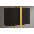 Modern&iacute; glamour stojac&iacute; lampa Ambient se zlat&yacute;m kovov&yacute;m r&aacute;mem s tmav&yacute;m textiln&iacute;m st&iacute;n&iacute;tkem a obd&eacute;ln&iacute;kovou podstavou 160 cm 