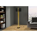 Modern&iacute; glamour stojac&iacute; lampa Ambient se zlat&yacute;m kovov&yacute;m r&aacute;mem s tmav&yacute;m textiln&iacute;m st&iacute;n&iacute;tkem a obd&eacute;ln&iacute;kovou podstavou 160 cm 