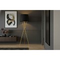 Modern&iacute; glamour stojac&iacute; lampa Mervik se zlatou trojitou konstrukc&iacute; s odkl&aacute;dac&iacute;m prostorem a tmav&yacute;m st&iacute;n&iacute;tkem 175 cm