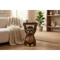 Designov&yacute; kulat&yacute; př&iacute;ručn&iacute; stolek Pop Atelier ve tvaru sed&iacute;c&iacute;ho lenochoda s horn&iacute; deskou vzhledu průřez kmene stromu 51 cm