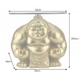 Glamour kulat&yacute; př&iacute;ručn&iacute; stolek Pop Atelier se zlatou sumo podstavou a s deskou z temperovan&eacute;ho bezpečnostn&iacute;ho skla 32 cm