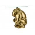 Glamour kulat&yacute; př&iacute;ručn&iacute; stolek Pop Atelier se zlatou sumo podstavou a s deskou z temperovan&eacute;ho bezpečnostn&iacute;ho skla 32 cm