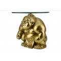 Glamour kulat&yacute; př&iacute;ručn&iacute; stolek Pop Atelier se zlatou sumo podstavou a s deskou z temperovan&eacute;ho bezpečnostn&iacute;ho skla 32 cm