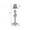 Designov&aacute; vintage čern&aacute; stoln&iacute; lampa Antica s nohou ve tvaru antick&eacute;ho sloupu s bustou Davida s textiln&iacute;m st&iacute;n&iacute;tkem 72 cm