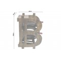 Modern&iacute; masivn&iacute; vinot&eacute;ka Richie s designem symbolu bitcoinu v natur&aacute;ln&iacute; hněd&eacute; barvě na deset lahv&iacute; a čtyři sklenice 68 cm