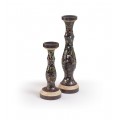 Set dřevěných svícnů s mozaikou 2ks (50 a 34cm)
