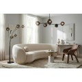 Modern&iacute; designov&aacute; stojac&iacute; lampa Kalan s pěti atypick&yacute;mi skleněn&yacute;mi st&iacute;n&iacute;tky v &scaron;ed&eacute; a čern&eacute; barvě 202 cm