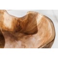 Designov&aacute; masivn&iacute; asymetrick&aacute; m&iacute;sa Palau z teakov&eacute;ho dřeva v natur&aacute;ln&iacute; hněd&eacute; barvě s přiznanou strukturou letokruhů 25 cm