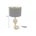 Designov&aacute; glamour stoln&iacute; lampa Tierra Glam se zlatou kovovou podstavou ve tvaru kobry s čern&yacute;m st&iacute;n&iacute;tkem 65 cm