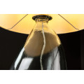Designov&aacute; modern&iacute; stoln&iacute; lampa Glassy s průhlednou nohou ze skla s b&iacute;l&yacute;m textiln&iacute;m st&iacute;n&iacute;tkem 60 cm