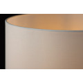 Designov&aacute; modern&iacute; stoln&iacute; lampa Glassy s průhlednou nohou ze skla s b&iacute;l&yacute;m textiln&iacute;m st&iacute;n&iacute;tkem 60 cm