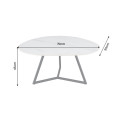 Modern&iacute; př&iacute;ručn&iacute; stolek Ceramia Blanca s keramickou deskou organick&eacute;ho tvaru s b&iacute;l&yacute;m mramorov&yacute;m dekorem a čern&yacute;ma nohama 70 cm