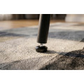 Industri&aacute;ln&iacute; obd&eacute;ln&iacute;kov&yacute; čern&yacute; j&iacute;deln&iacute; stůl Ceramia Gris s keramickou deskou s &scaron;ed&yacute;m mramorov&aacute;n&iacute;m a kovov&yacute;mi nohami 120 cm