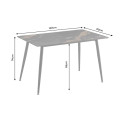 Designov&yacute; obd&eacute;ln&iacute;kov&yacute; j&iacute;deln&iacute; stůl Ceramia s černou deskou s hnědou mramorovou kresbou a kovov&yacute;mi nohama 140 cm