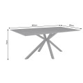Industri&aacute;ln&iacute; čern&yacute; obd&eacute;ln&iacute;kov&yacute; j&iacute;deln&iacute; stůl Ceramia Gris s deskou s &scaron;ed&yacute;m mramorov&aacute;n&iacute;m a zkř&iacute;žen&yacute;ma nohama 180 cm