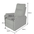 Designov&eacute; modern&iacute; polohovateln&eacute; kino křeslo Phoenix s textiln&iacute;m potahem v tmavě zelen&eacute; barvě s mel&iacute;rovan&yacute;m efektem 75 cm