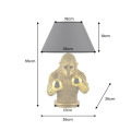 Designov&aacute; glamour stoln&iacute; lampa Pop Atelier se zlatou podstavou se sochou opice s boxersk&yacute;mi rukavicemi a čern&yacute;m st&iacute;n&iacute;tkem 55 cm