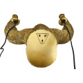 Designov&aacute; glamour n&aacute;stěnn&aacute; lampa Tierra Glam s designem opice se dvěma ž&aacute;rovkami ve zlat&eacute; barvě 50 cm