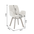 Designov&aacute; skandin&aacute;vsk&aacute; otočn&aacute; j&iacute;deln&iacute; židle Gothenborg s bukl&eacute; potahem a dubov&yacute;ma nohama v hněd&yacute;ch a &scaron;ed&yacute;ch t&oacute;nech 61 cm