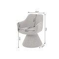 Modern&iacute; art deco otočn&aacute; j&iacute;deln&iacute; židle Sonu s mohutnou nohou a celoplo&scaron;n&yacute;m potahem v hnědo&scaron;ed&eacute;m odst&iacute;nu taupe 62 cm
