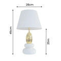 Glamour stoln&iacute; lampa Caillou s designem obl&aacute;zků v b&iacute;l&eacute; barvě se zlat&yacute;m detailem s polohovateln&yacute;m st&iacute;n&iacute;tkem 45 cm