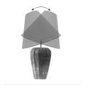 Art deco modern&iacute; stoln&iacute; lampa Caillou s podstavou s designem obl&aacute;zků v čern&eacute; barvě se stř&iacute;brn&yacute;m detailem 45 cm