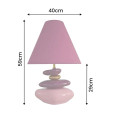 Glamour stoln&iacute; lampa Caillou v odst&iacute;nech fuchsiov&eacute; a růžov&eacute; se zlat&yacute;m detailem a organick&yacute;m designem kamenů 59 cm