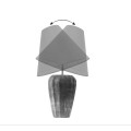 Designov&aacute; glamour čern&aacute; stoln&iacute; lampa Galla s organzov&yacute;m polohovateln&yacute;m st&iacute;n&iacute;tkem a nohou s leskl&yacute;m stř&iacute;brn&yacute;m akcentem 55 cm