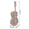 Designov&aacute; masivn&iacute; vinot&eacute;ka Barley ve tvaru violoncella v hněd&eacute; barvě s čern&yacute;mi detaily s patinovan&yacute;m efektem 135 cm