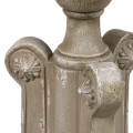 Luxusn&iacute; klasick&yacute; vintage bistro stůl Muriela s kulatou zrcadlovou deskou a vyřez&aacute;vanou podstavou v b&eacute;žov&eacute; barvě 55 cm
