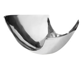 Modern&iacute; designov&aacute; stř&iacute;brn&aacute; m&iacute;sa Abstract s asymetrickou siluetou z kovu 25 cm