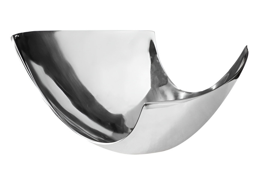 Modern&iacute; designov&aacute; stř&iacute;brn&aacute; m&iacute;sa Abstract s asymetrickou siluetou z kovu 25 cm