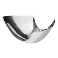 Modern&iacute; designov&aacute; stř&iacute;brn&aacute; m&iacute;sa Abstract s asymetrickou siluetou z kovu 25 cm