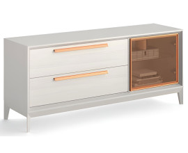 Luxusn&iacute; masivn&iacute; TV stolek Estoril se z&aacute;suvkami a dv&iacute;řky 154cm