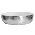 Designov&aacute; orient&aacute;ln&iacute; m&iacute;sa Hammerblow s v&iacute;kem z kovu s vyb&iacute;jen&yacute;m zdoben&iacute;m ve stř&iacute;brn&eacute; barvě 38 cm