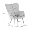 Designov&eacute; retro křeslo Scandinavia s žinylkov&yacute;m potahem s pro&scaron;&iacute;v&aacute;n&iacute;m s knofl&iacute;ky v rezav&eacute; hněd&eacute; barvě a čern&yacute;ma nohama 73 cm