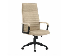 Designov&aacute; retro kancel&aacute;řsk&aacute; židle Elite s nastavitelnou v&yacute;&scaron;kou sedu a odporem z&aacute;klonu s otočnou sedac&iacute; č&aacute;st&iacute; s čalouněn&iacute;m a sametov&yacute;m potahem s kan&aacute;lkov&yacute;m pro&scaron;&iacute;v&aacute;n&iacute;m v b&eacute;žov&eacute; barvě s opěrkami na ruce a podstavou na kolečk&aacute;ch z kovu v čern&eacute; barvě