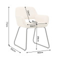 Designov&aacute; skandin&aacute;vsk&aacute; j&iacute;deln&iacute; židle Pala s kr&eacute;mov&yacute;m b&eacute;žov&yacute;m man&scaron;estrov&yacute;m potahem a čern&yacute;ma nohama z kovu 56 cm