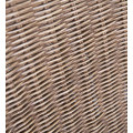 Vintage ratanov&eacute; křeslo New Cobra Rattan s hust&yacute;m v&yacute;pletem v př&iacute;rodn&iacute; světl&eacute; hněd&eacute; barvě s tmav&scaron;&iacute;m r&aacute;mem z mahagonu 60 cm