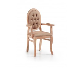 Luxusní elegantní židle s područkami čalouněná Bromo z masivu