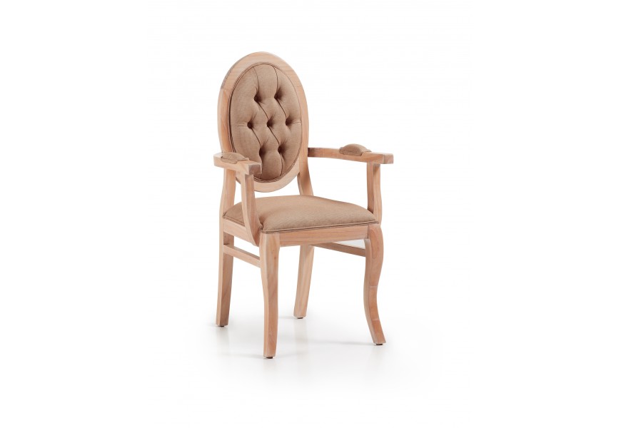 Luxusní elegantní židle s područkami čalouněná Bromo z masivu