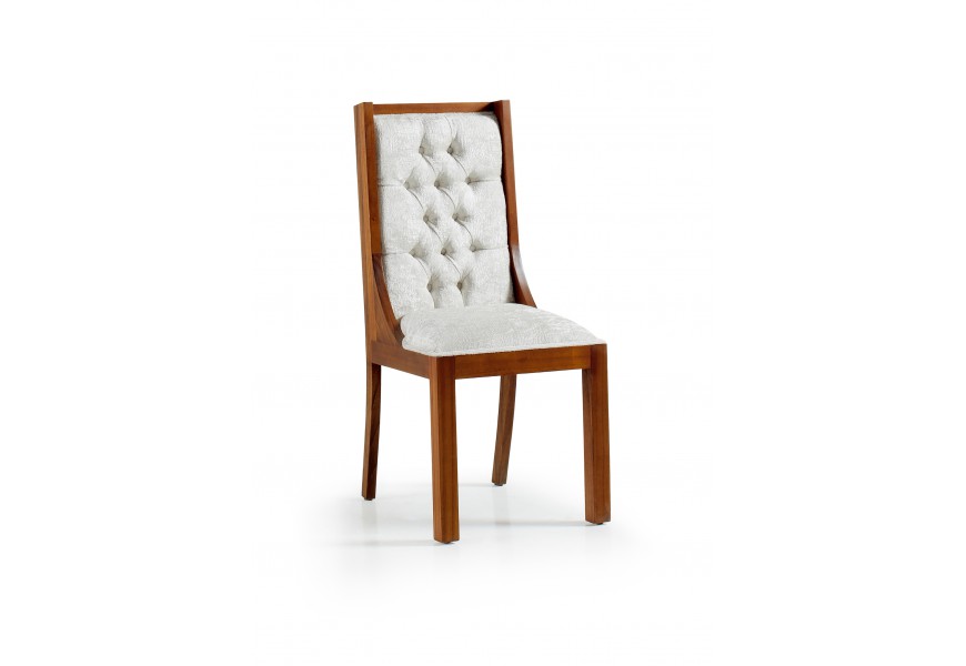 Čalouněná luxusní jídelní židle Star z masivního dřeva 105cm