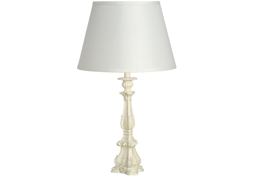 Bíla provence vyřezávaná stolní lampa CHAUMONT 70cm