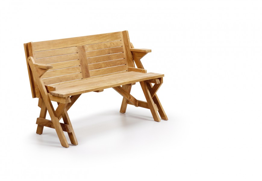 Designová lavice a stůl Teak v jednom Jardin