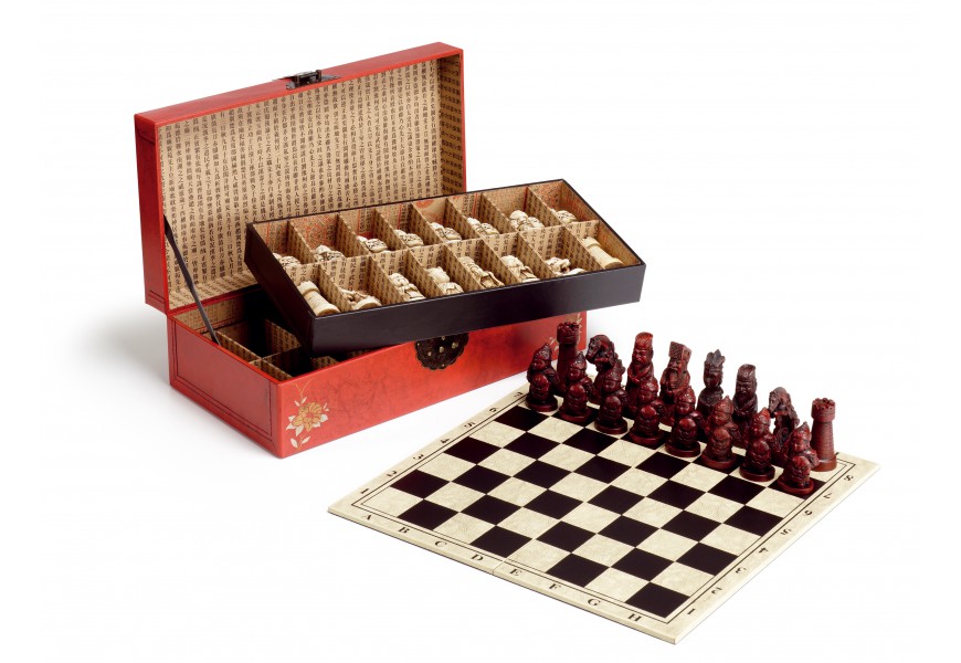 Šachy v koženém pouzdře 43cm