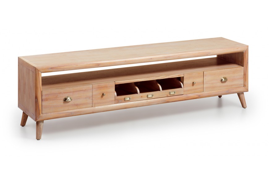 Dřevěný TV stolek s pěti zásuvkami BROMO dos